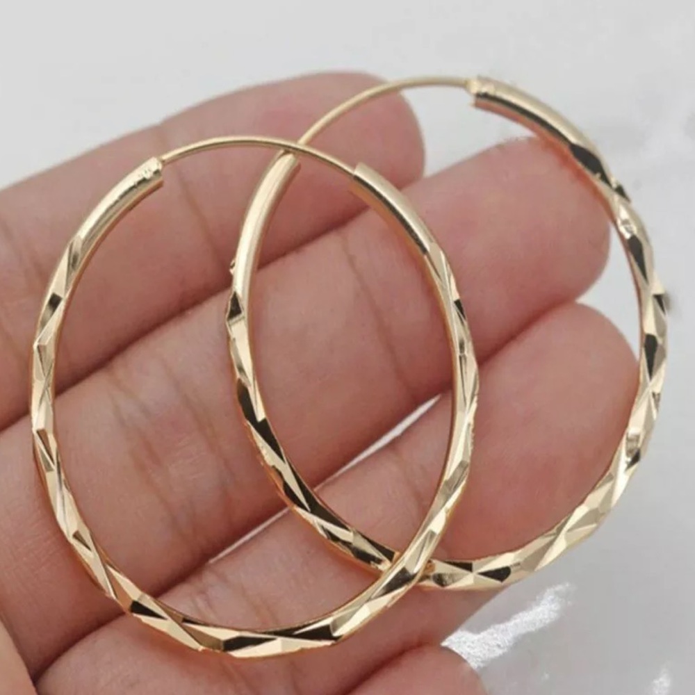 New 18k Gold Plated Hoop Earrings 2021 New Style